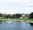 Longer hitters can cut the corner to the left of the fountain on the fourth hole at Lake Buena Vista Golf Course. 