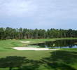 The par-4 14th hole doglegs left around Disney's Osprey Ridge golf course.  