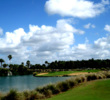 The par-3 11th at Mystic Dunes is the only hole where water is a factor - it also features one of the few waterfalls on Orlando-area golf courses.