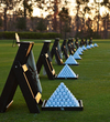 The practice facility offers you the chance to warm up before embarking on this challenging course.