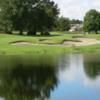 A view of a green with water and bunkers coming into play at Wekiva Golf Club