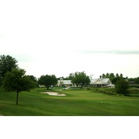 Celebration Golf Club's par-4 ninth hole plays back towards the clubhouse.